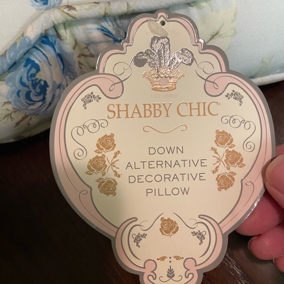 Shabby Chic Bunny Rabbit Shaped Down Alternative Pillow Blue Tea Roses Floral - Picture 11 of 11